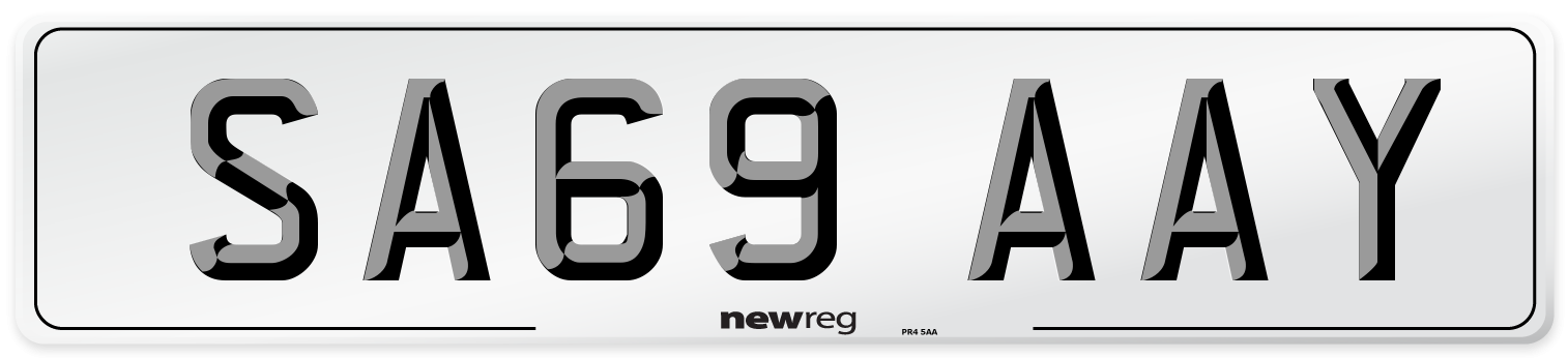 SA69 AAY Number Plate from New Reg
